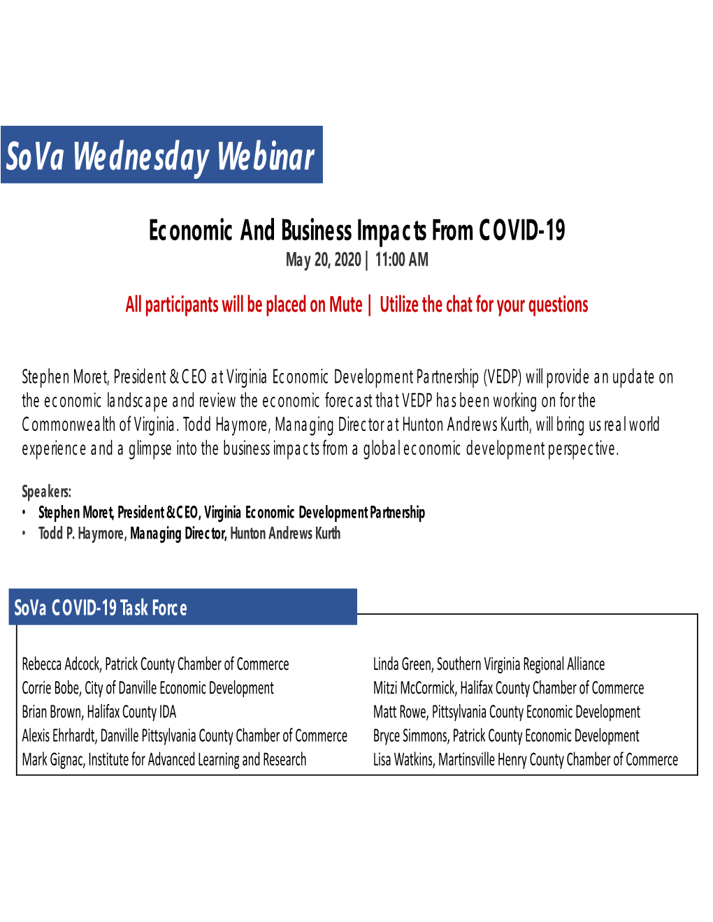 Sova Wednesday Webinar