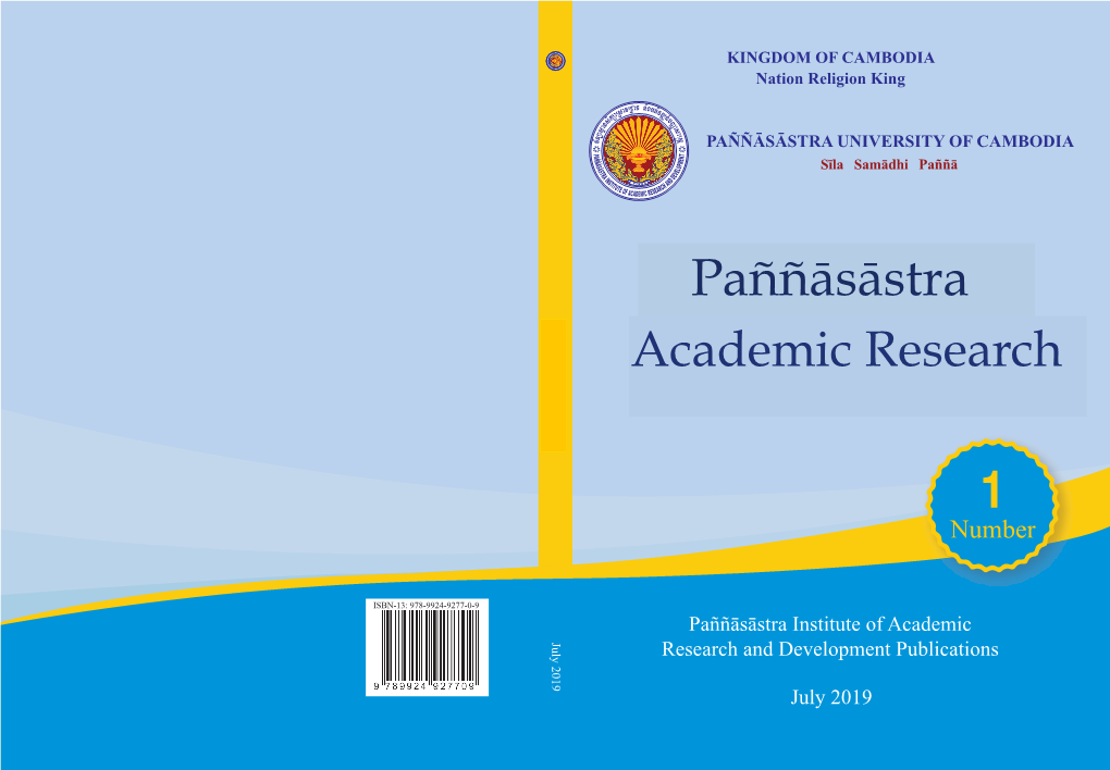 Academic Research and Development (PIARD) Paññāsāstra University of Cambodia