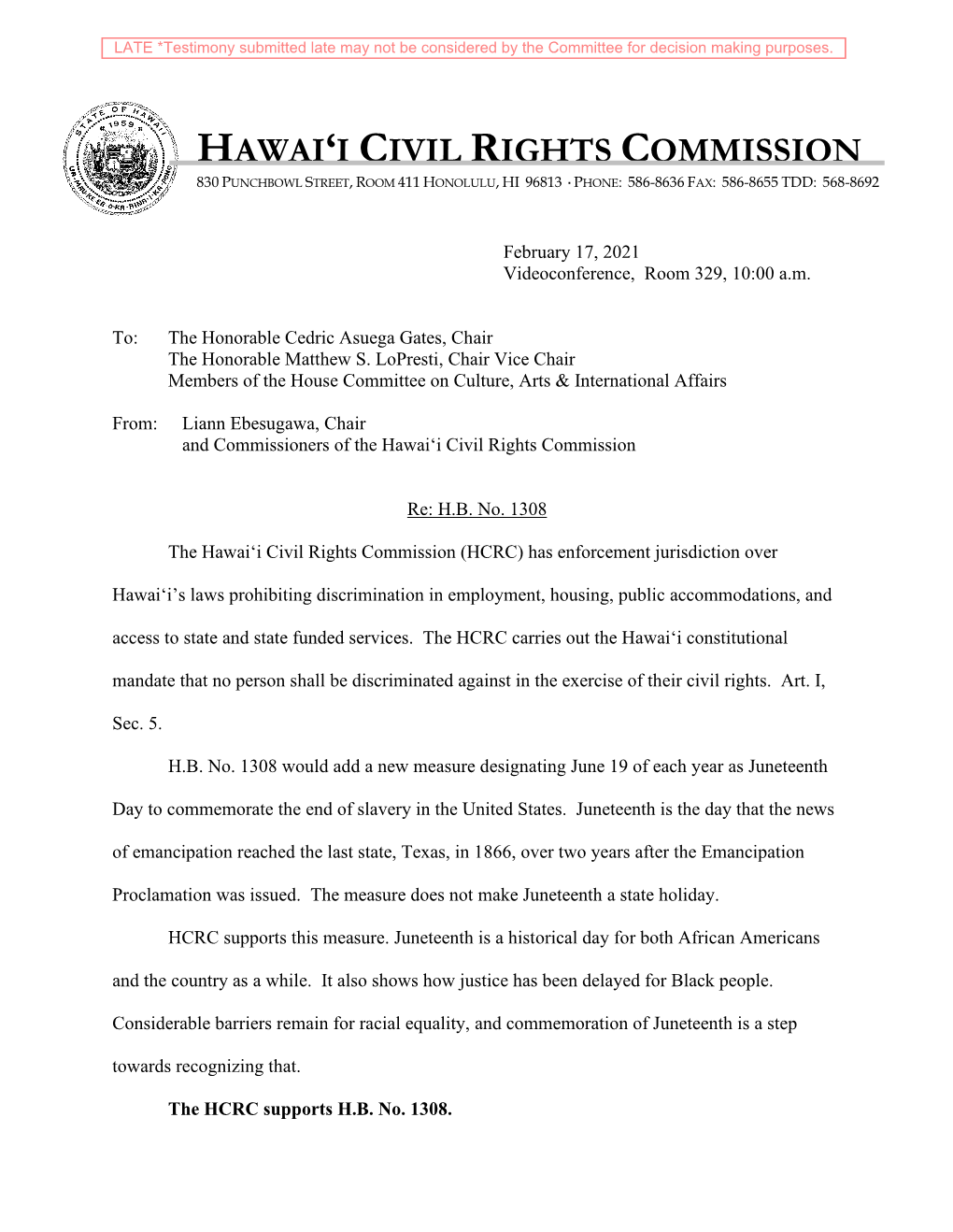 Hawai'i Civil Rights Commission