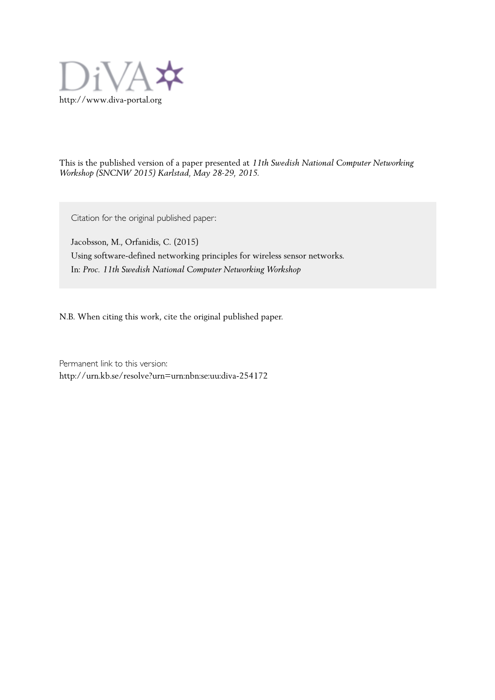 Using Software-Defined Networking Principles for Wireless Sensor Networks.Pdf