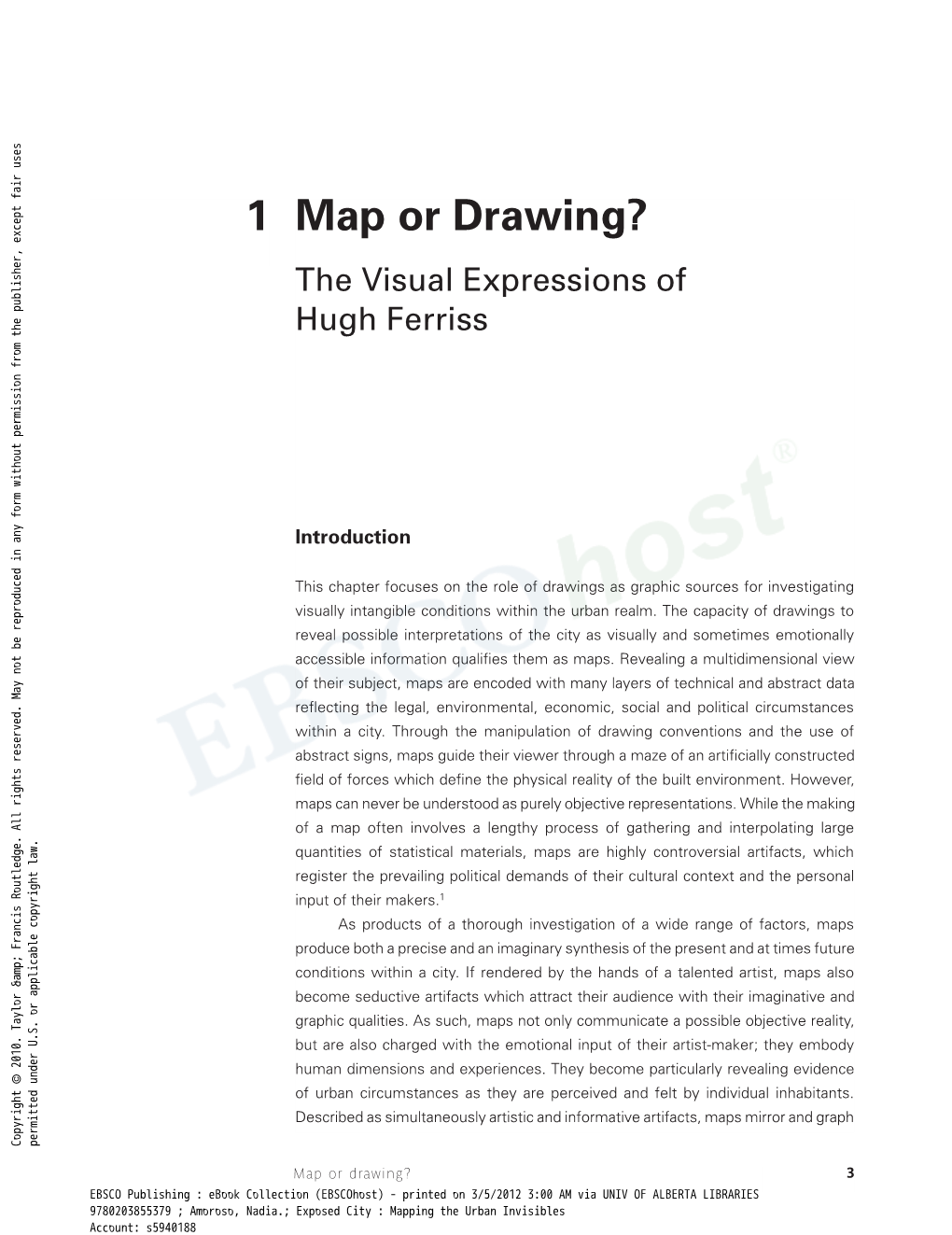 Map Or Drawing? the Visual Expressions of Hugh Ferriss