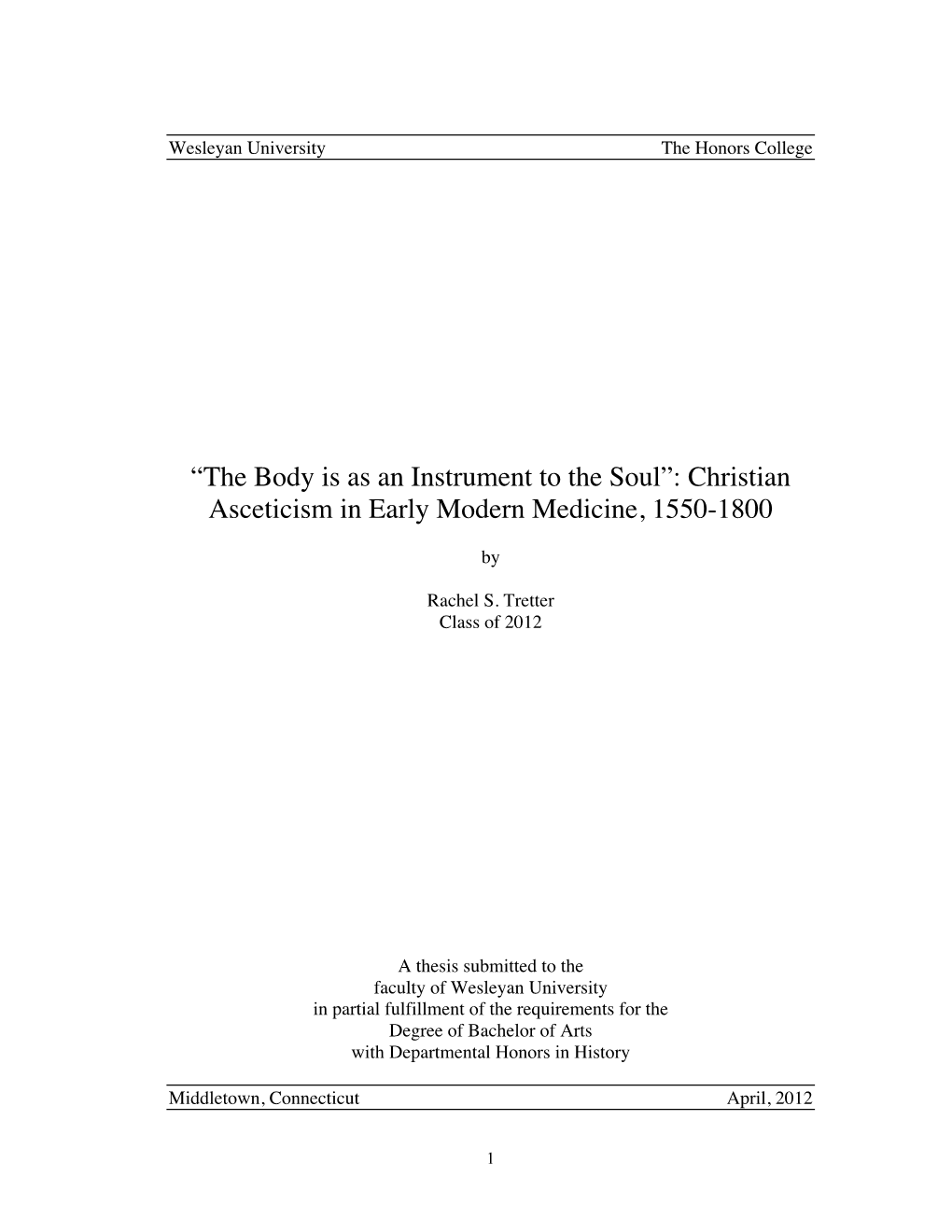 Christian Asceticism in Early Modern Medicine, 1550-1800