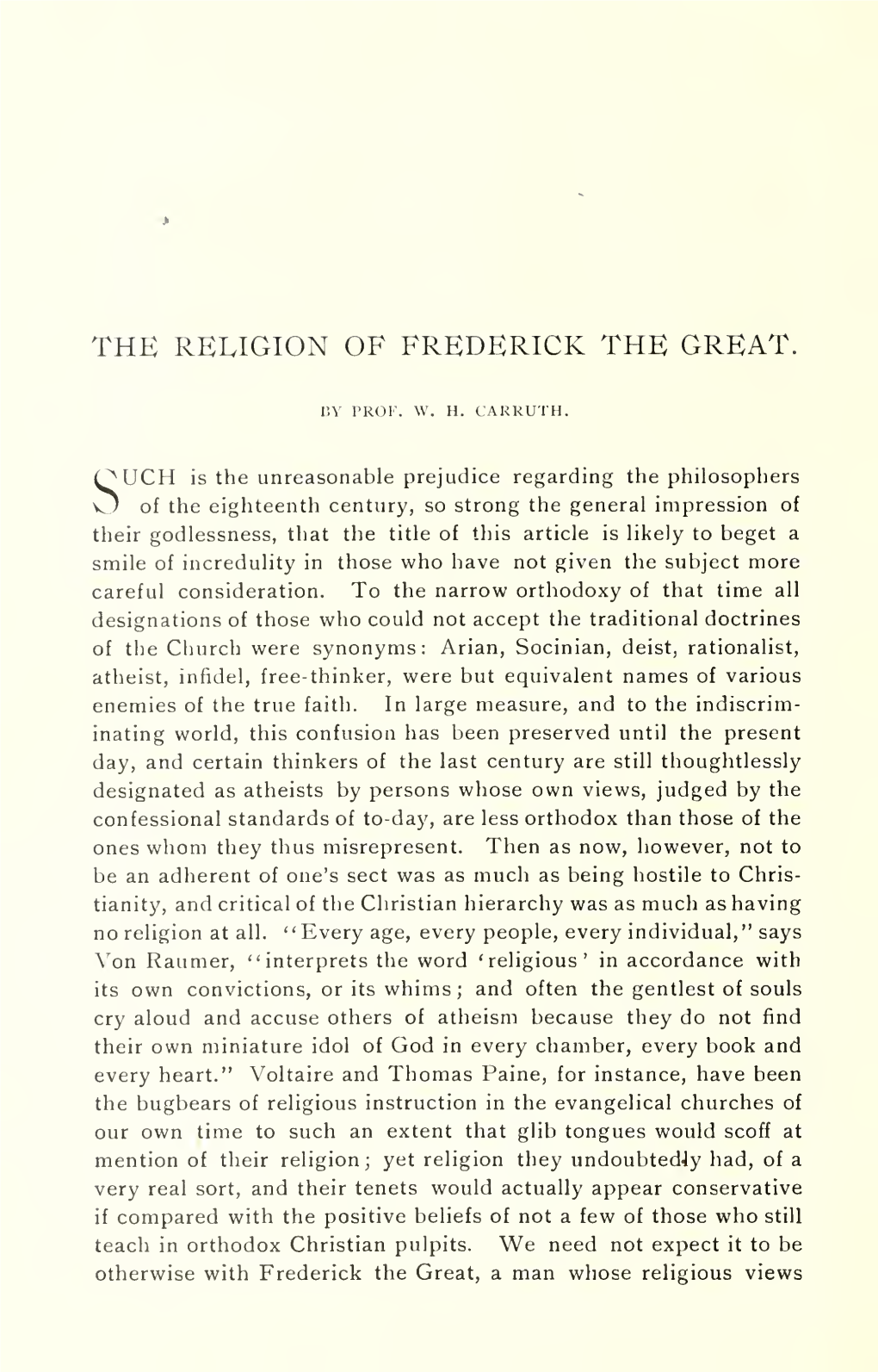 The Religion Offrederick the Great