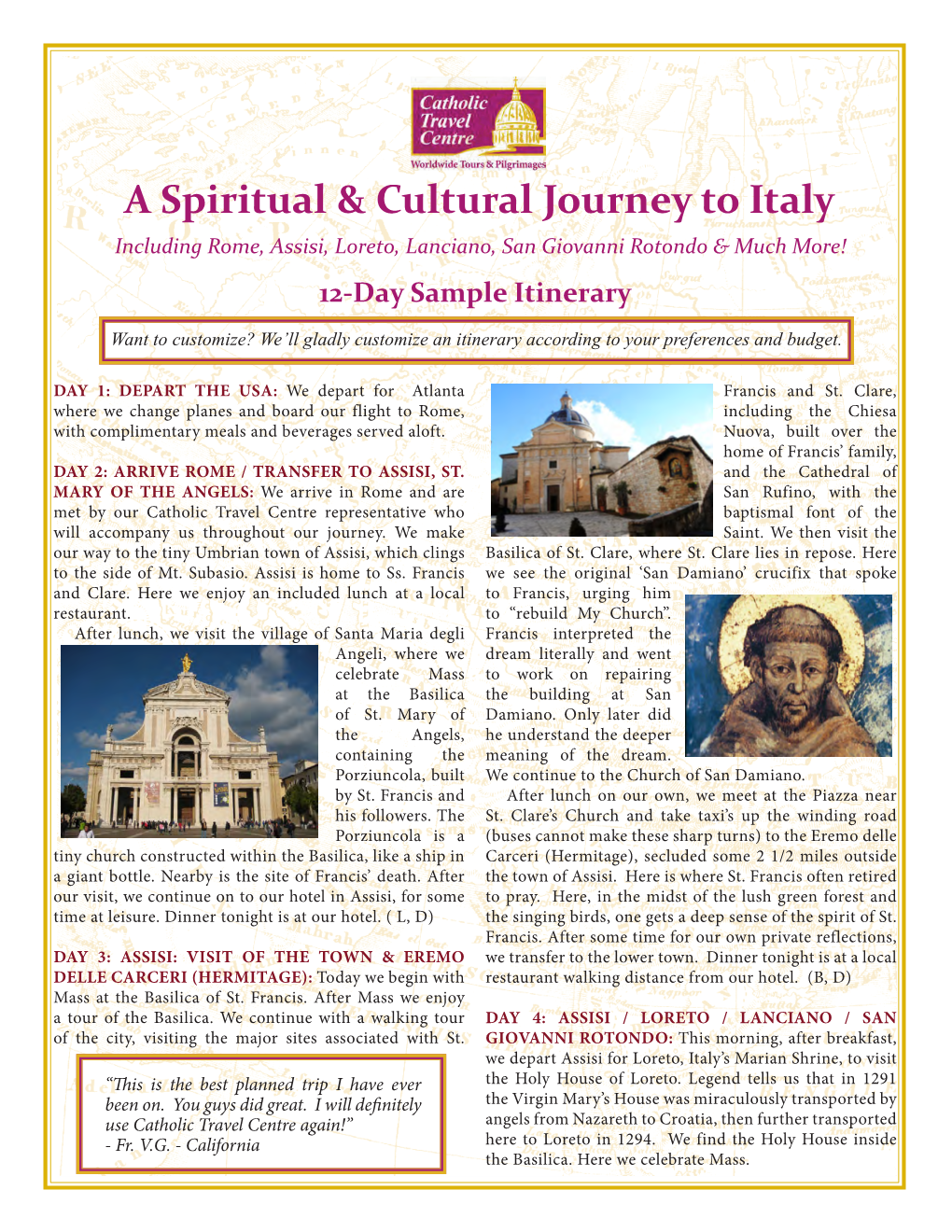 A Spiritual & Cultural Journey to Italy