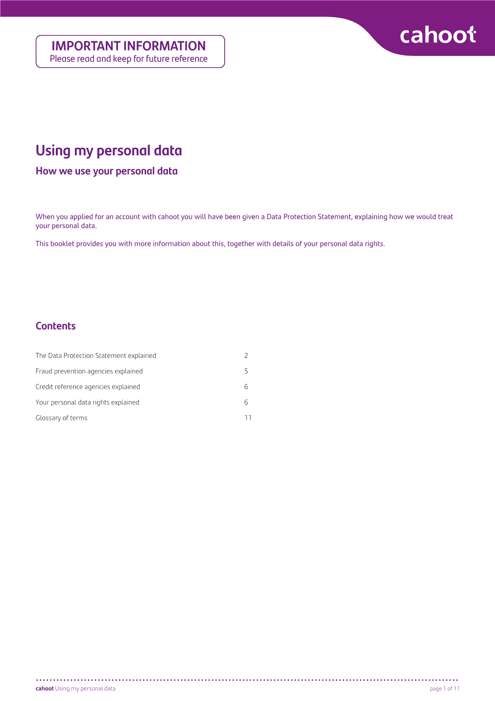 Using My Personal Data CAH10209MAR21H