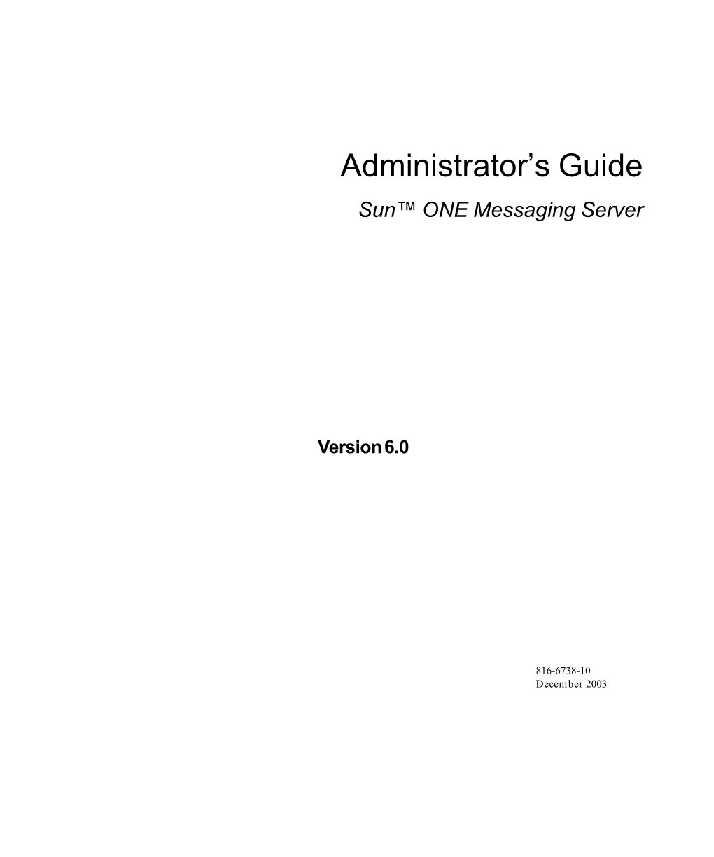 Sun ONE Messaging Server 6.0 Administrator's Guide