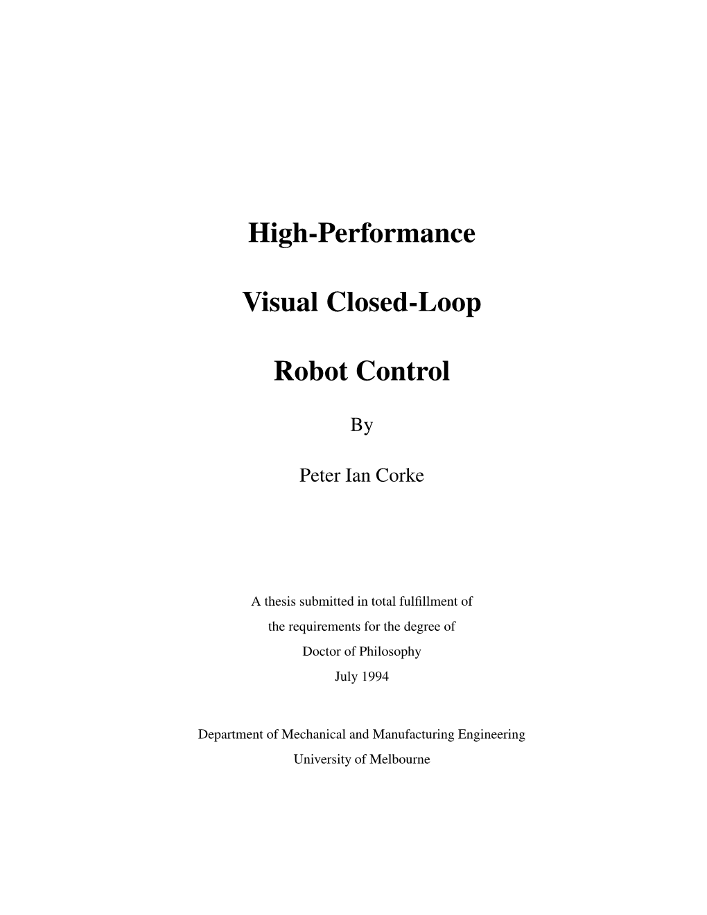 High-Performance Visual Closed-Loop Control