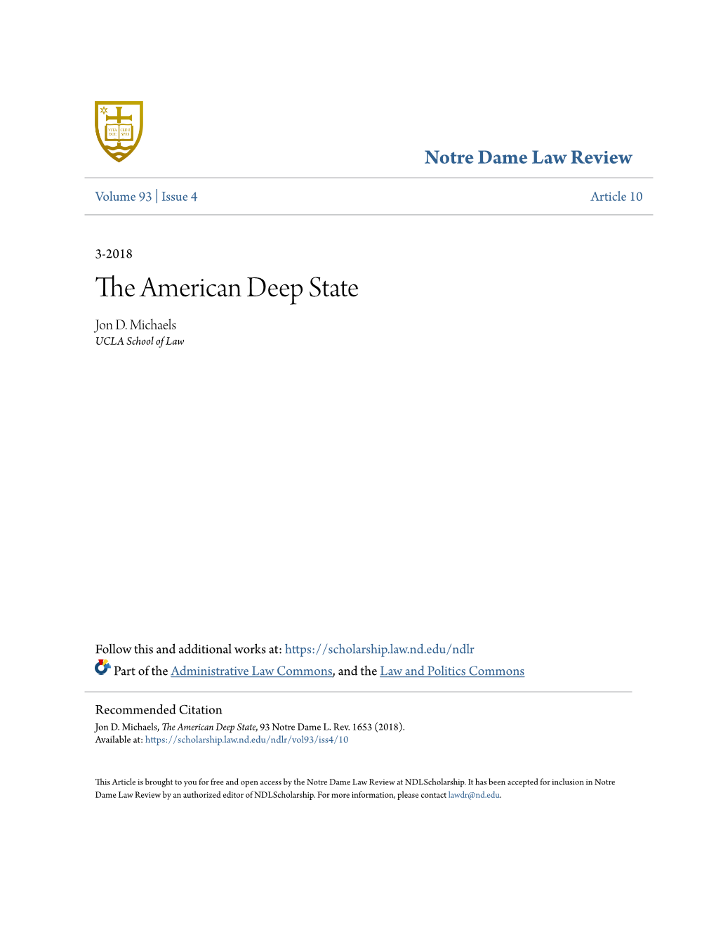 The American Deep State Jon D