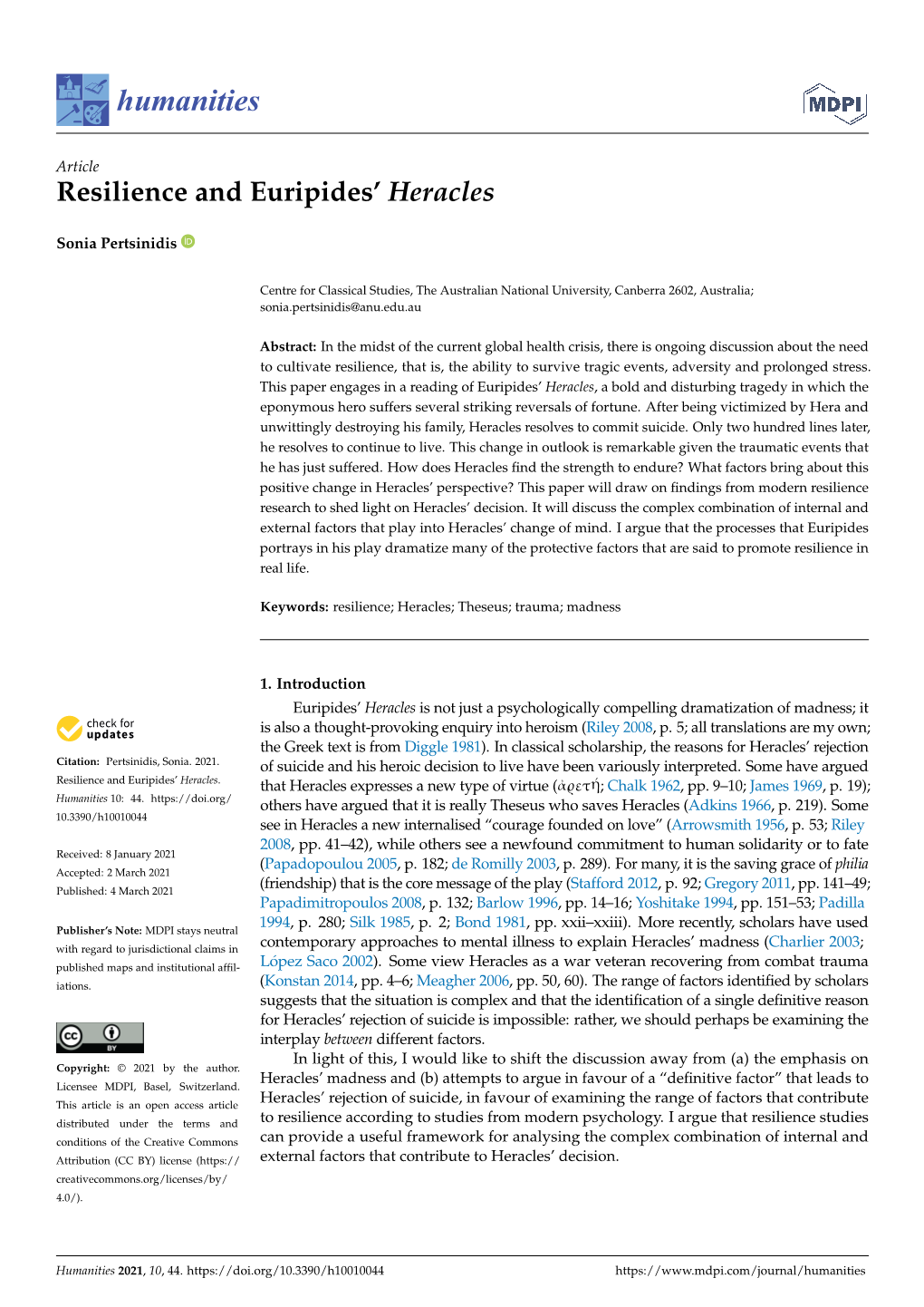 Resilience and Euripides' Heracles