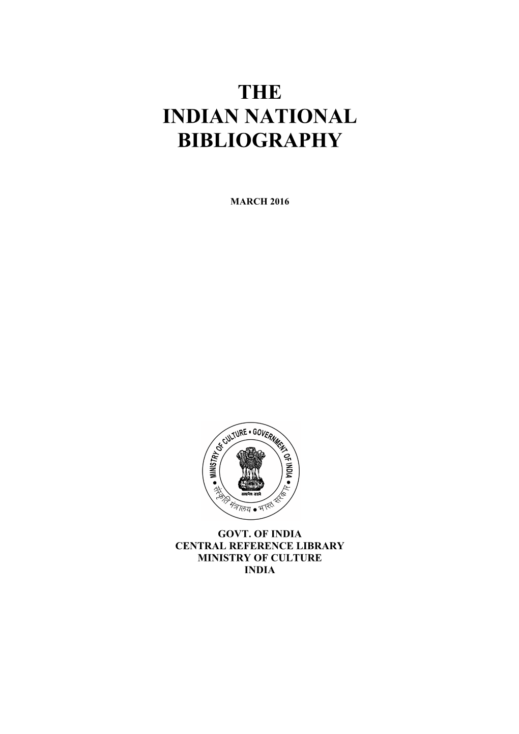 The Indian National Bibliography