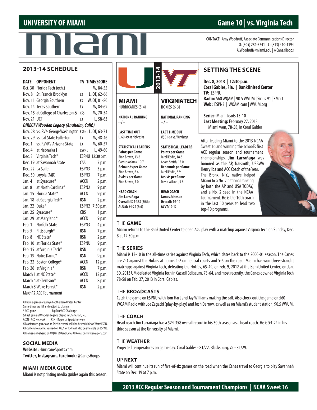 UNIVERSITY of MIAMI Game 10 | Vs. Virginia Tech - Page 2
