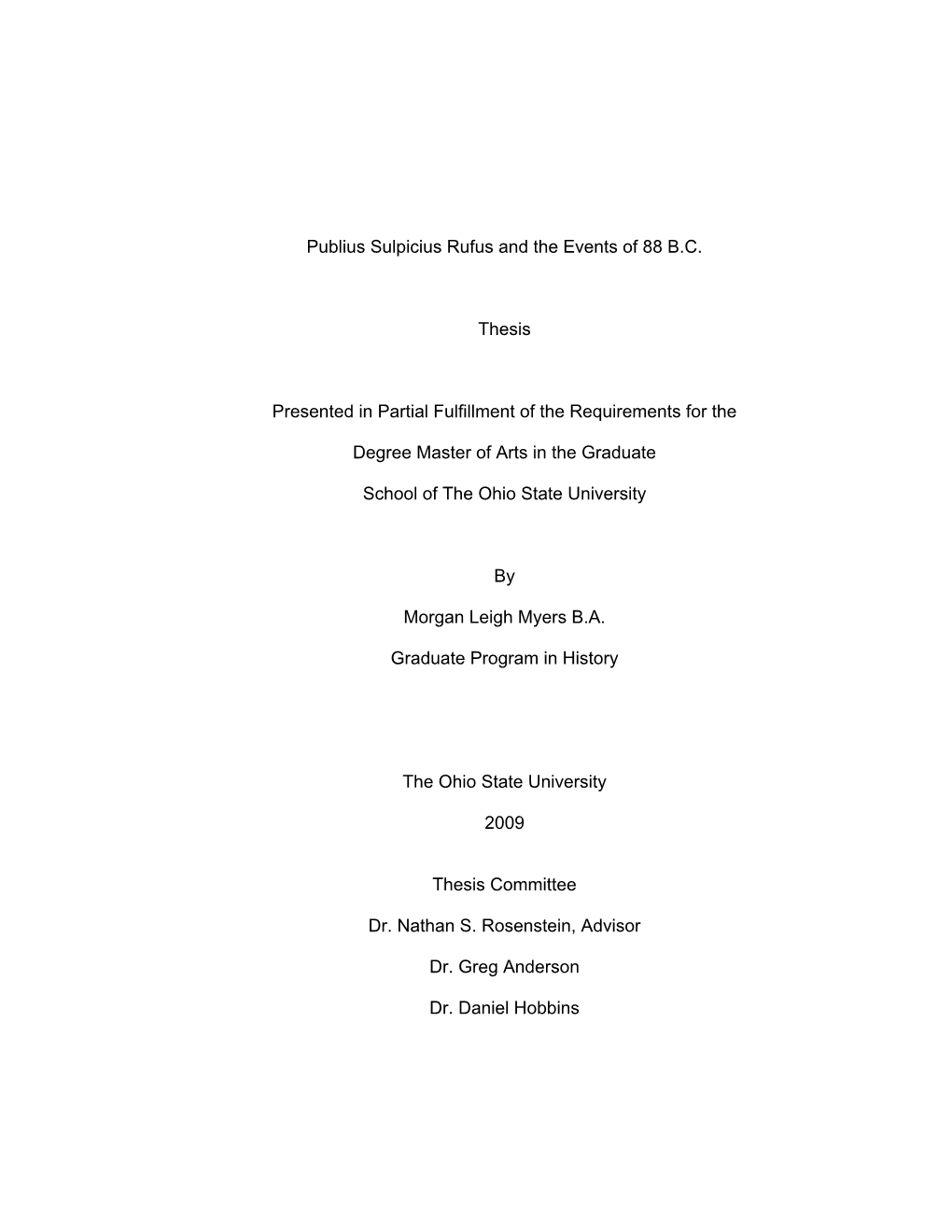 View Roman Political Alliances More Fluidly, Views of Sulpicius Have Not Changed