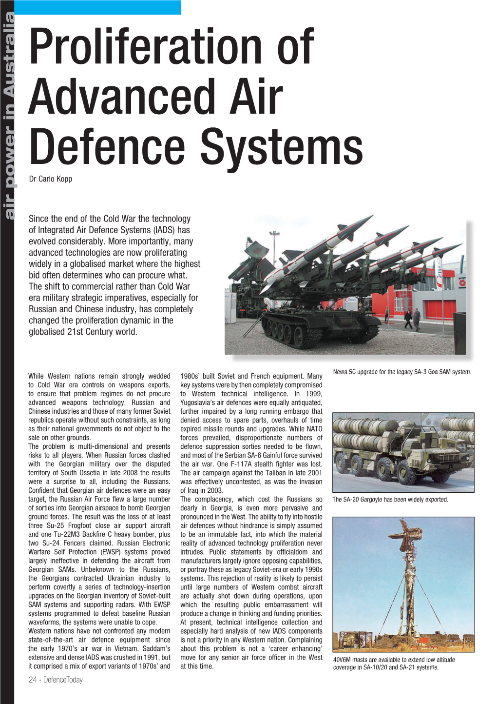 Proliferation of Advanced Air Defence Systems Dr Carlo Kopp