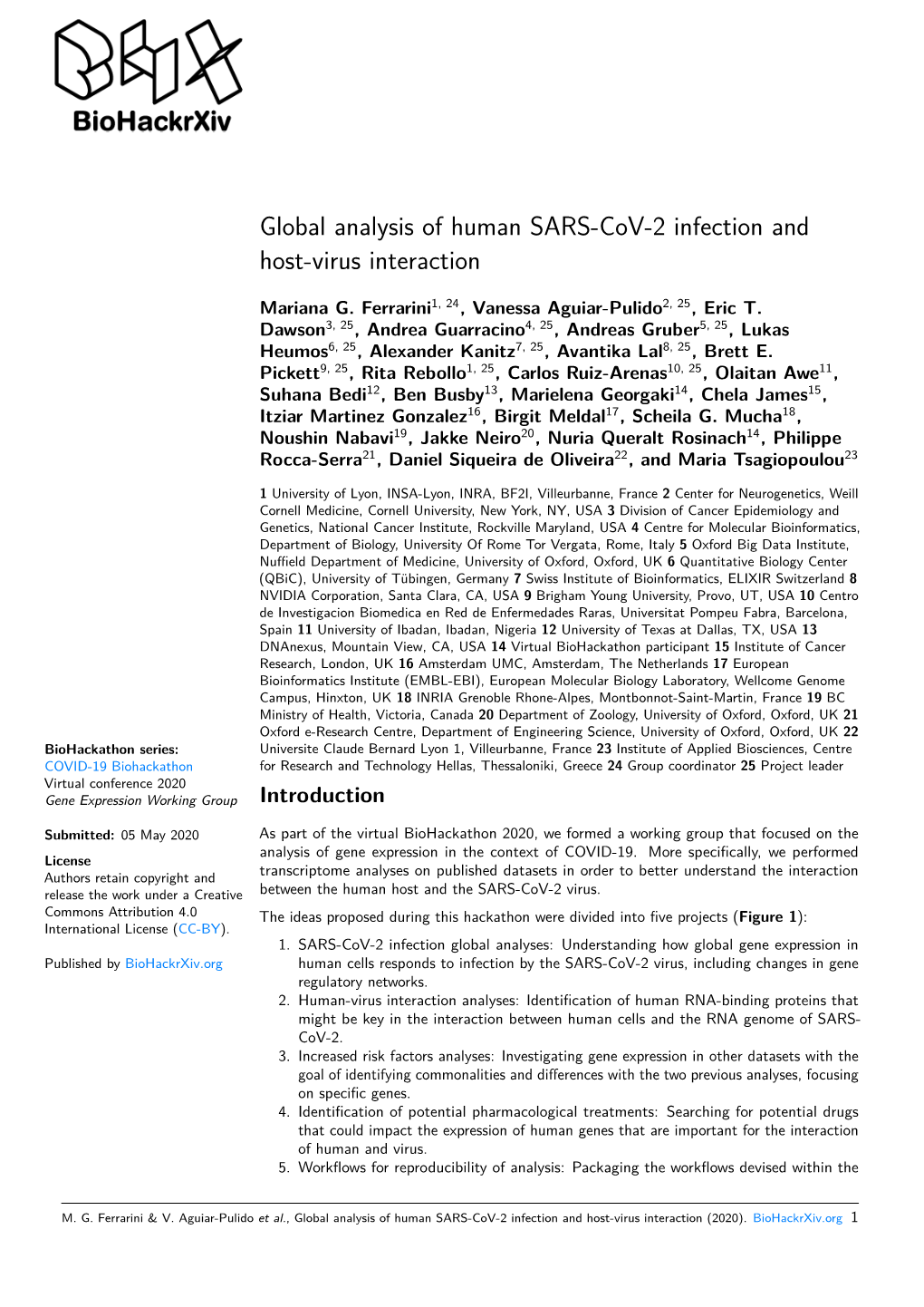 Global Analysis of Human SARS-Cov-2 Infection and Host-Virus Interaction