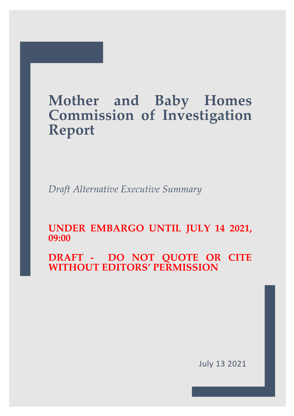 Mother and Baby Homes Commission of Investigation Report