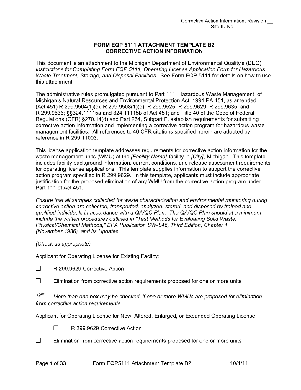 Form Eqp5111 Attachment Template Module B2