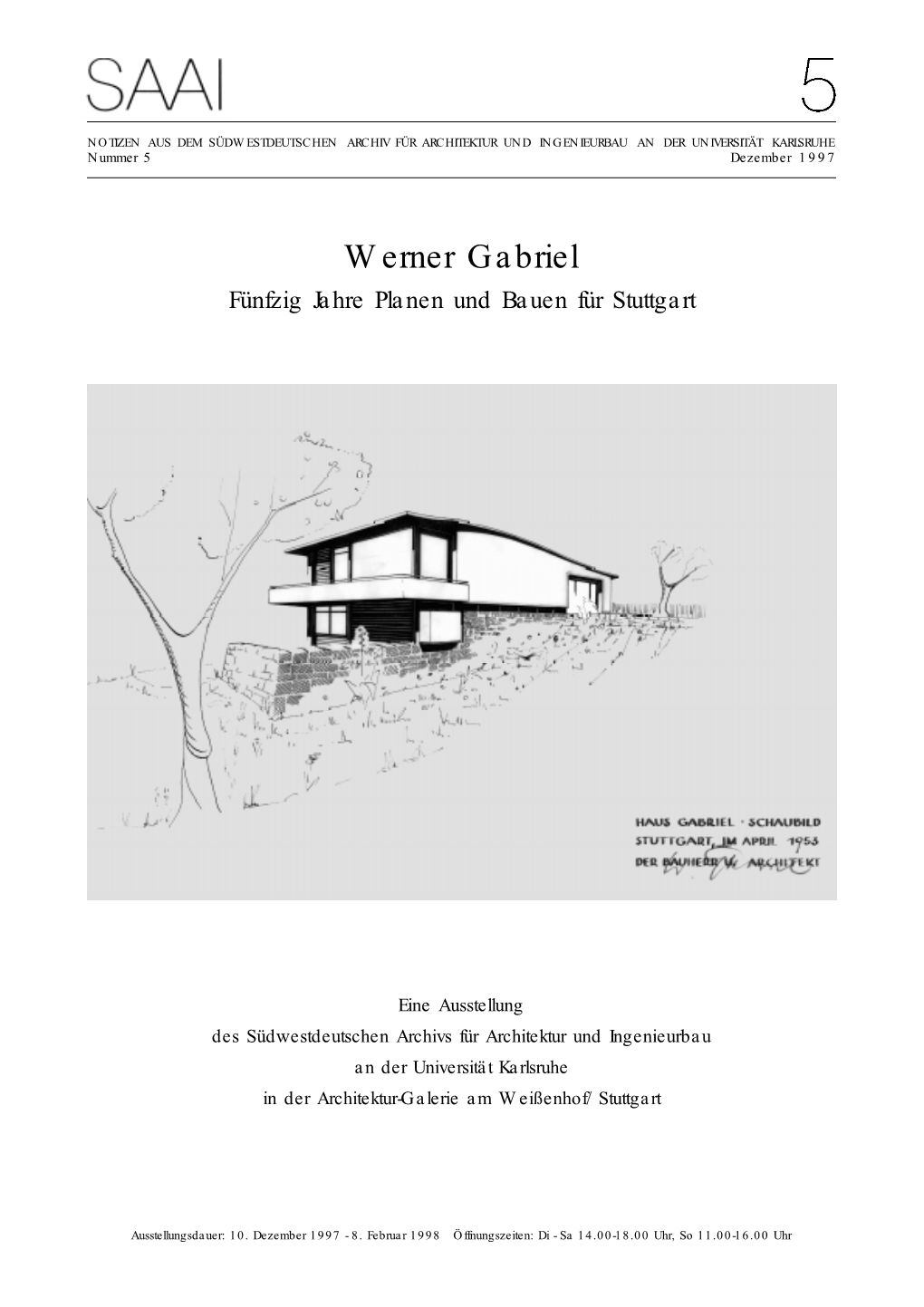 Werner Gabriel Fünfzig Jahre Planen Und Bauen Für Stuttgart