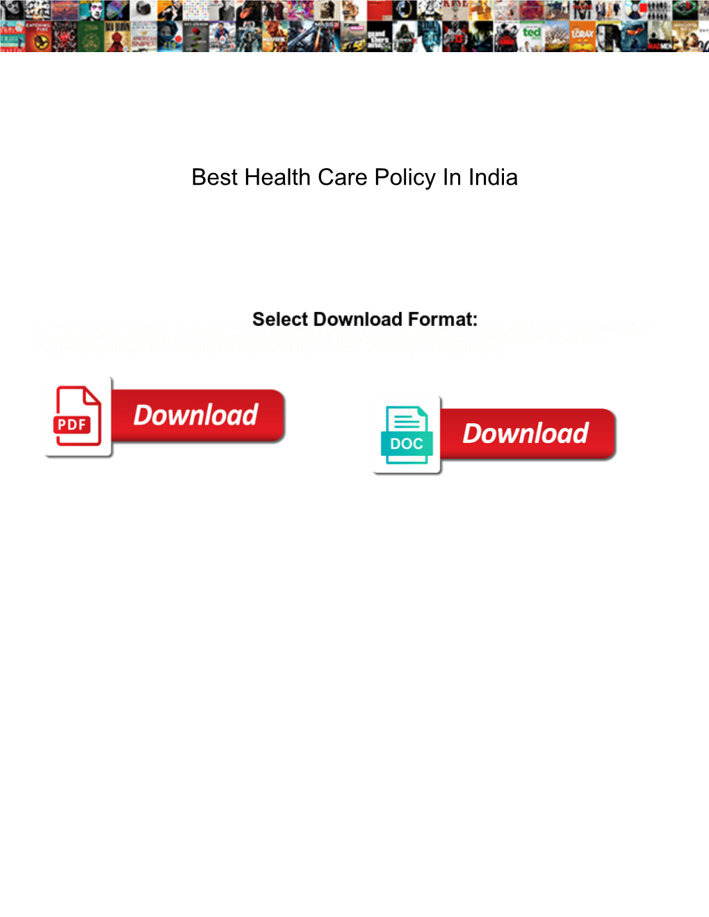 Best Health Care Policy in India