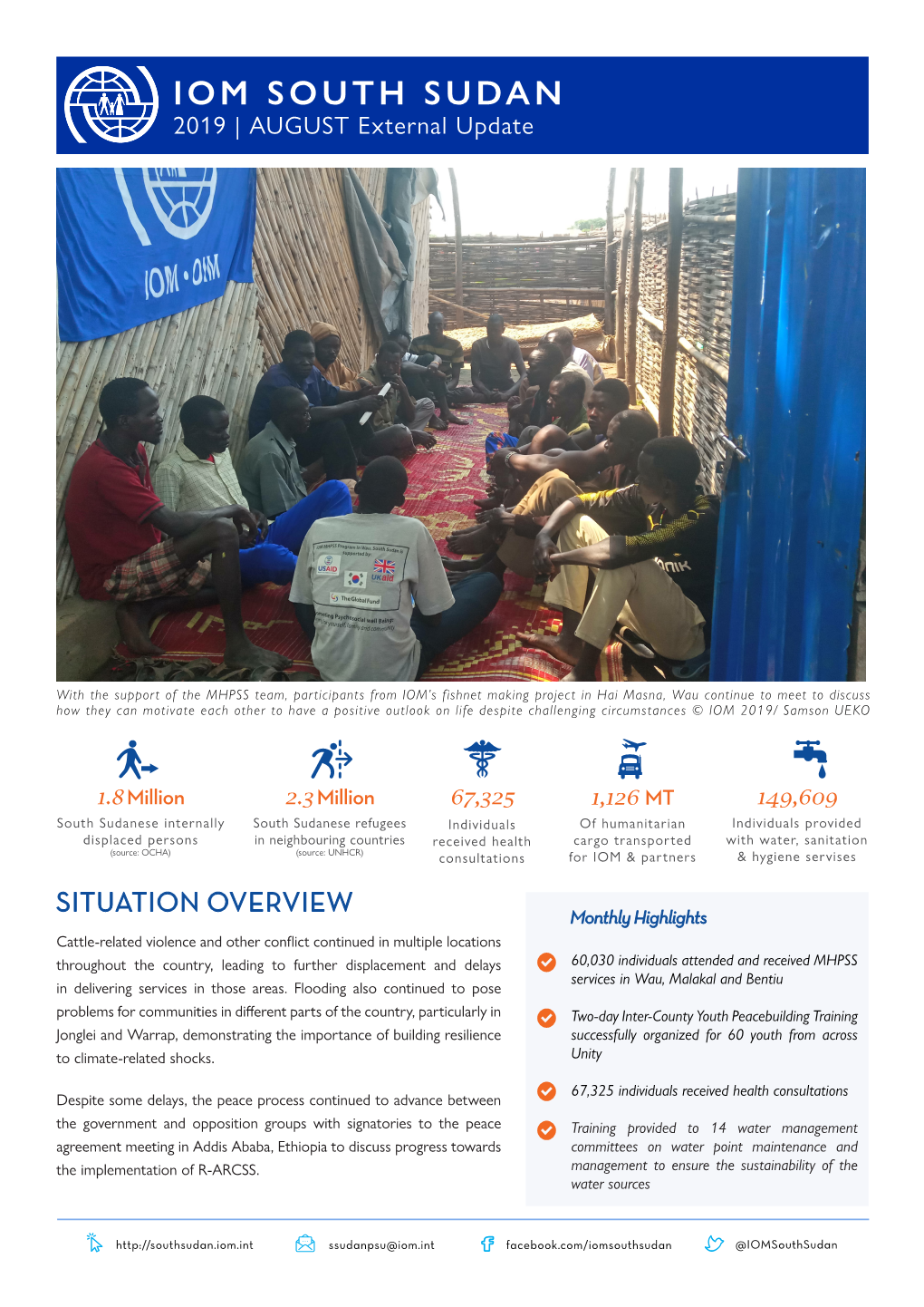 IOM SOUTH SUDAN 2019 | AUGUST External Update