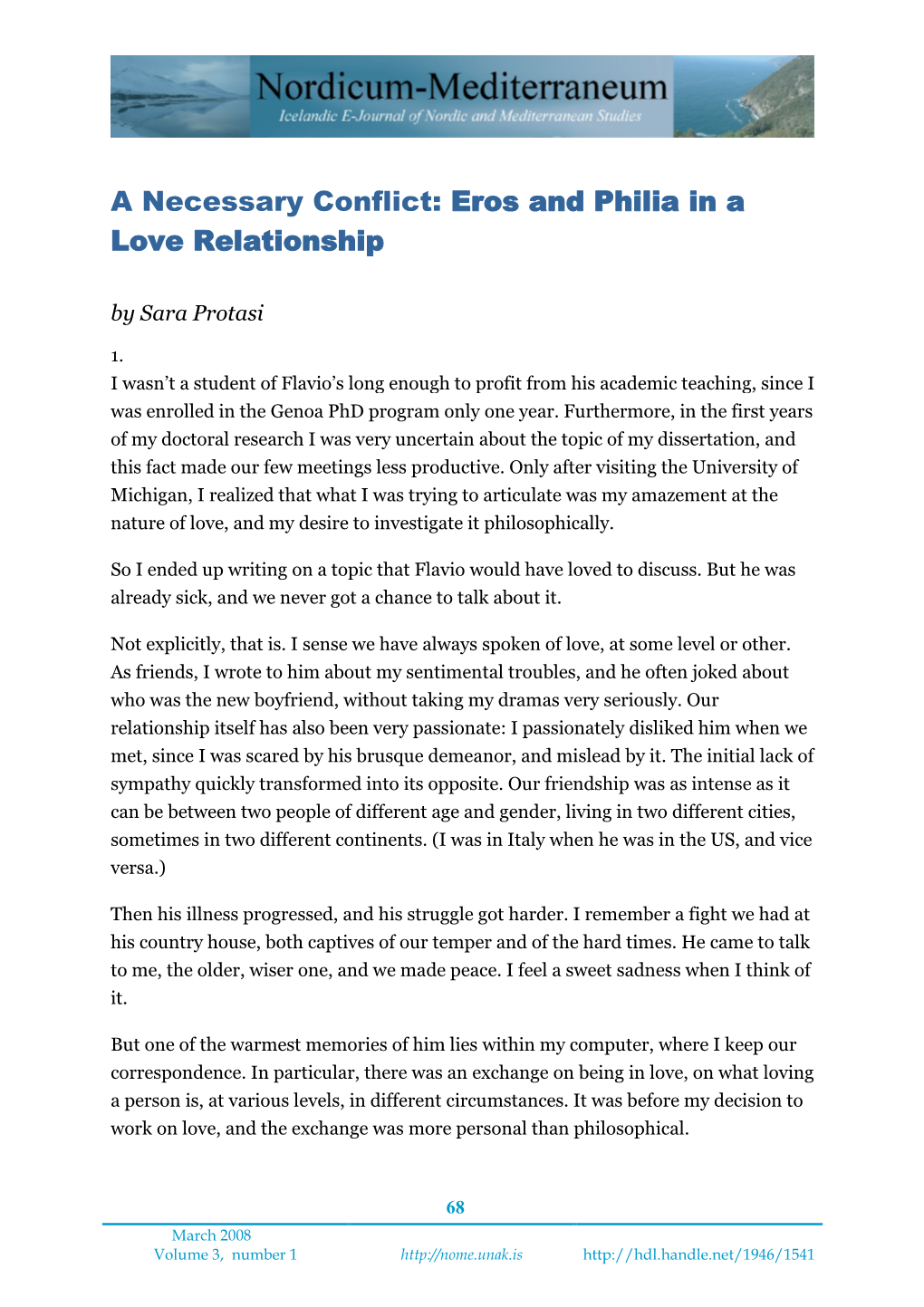 Eros and Philia in a Love Relationship by Sara Protasi