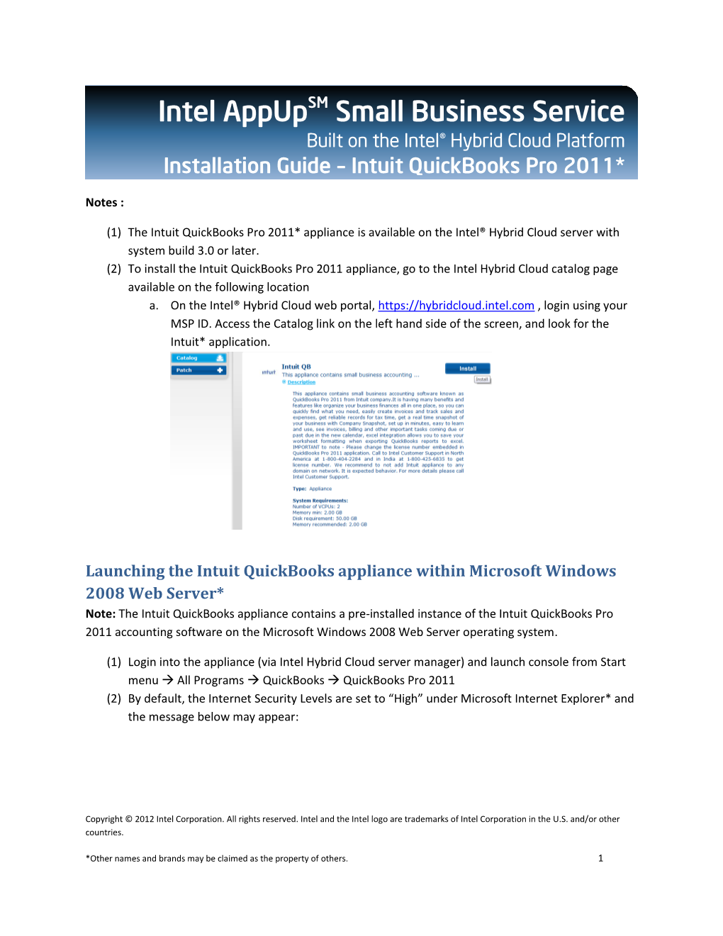 Intel Appupsm Small Business Service