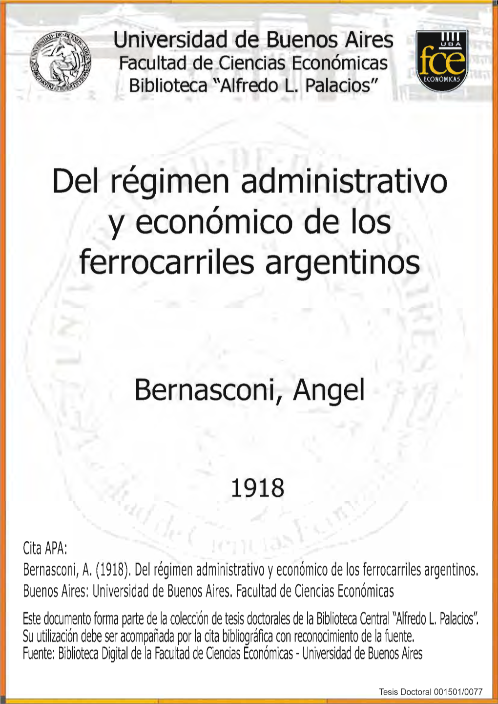 De Los Ferrocarriles En La República Argentina
