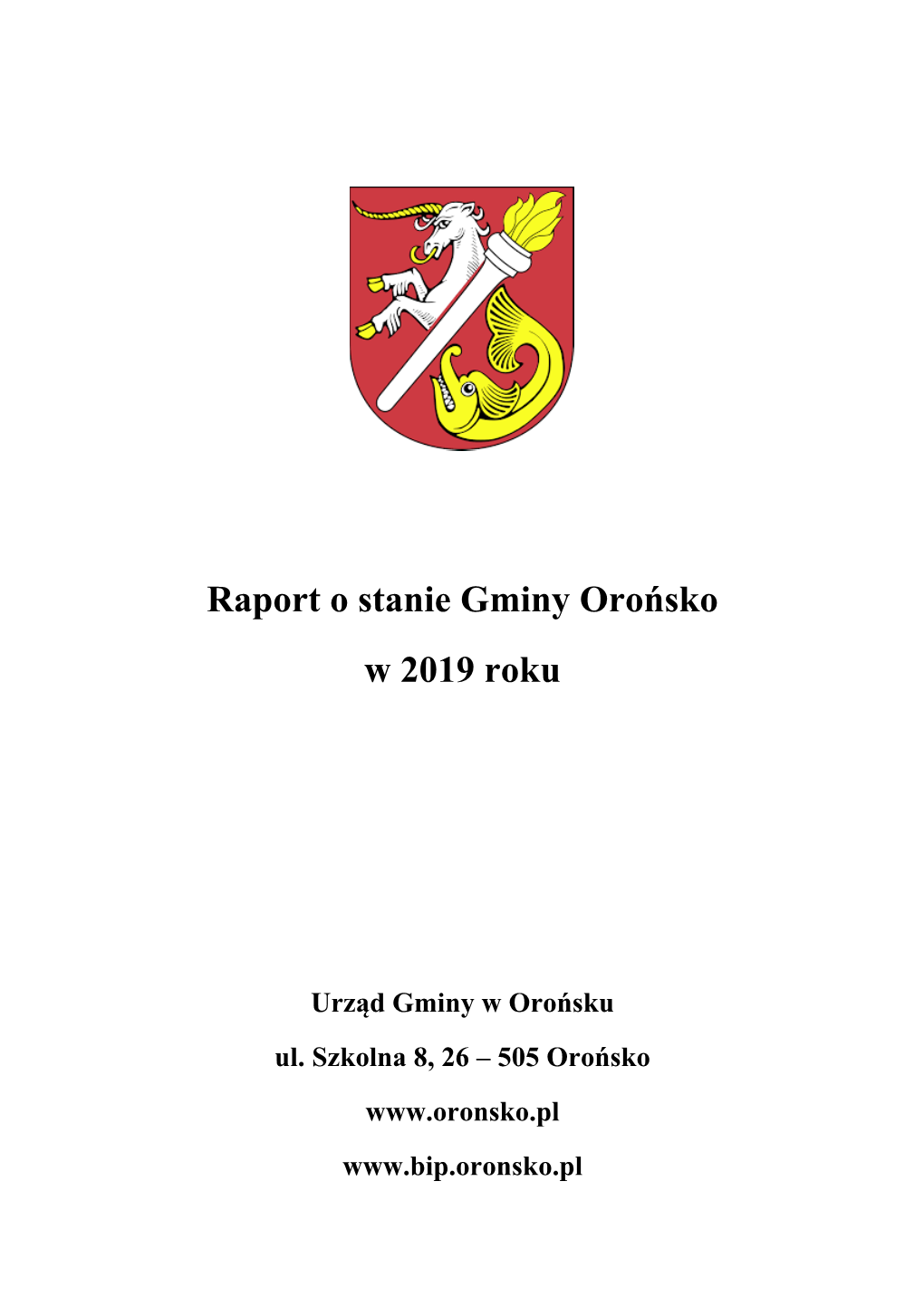 Raport O Stanie Gminy Orońsko W 2019 Roku