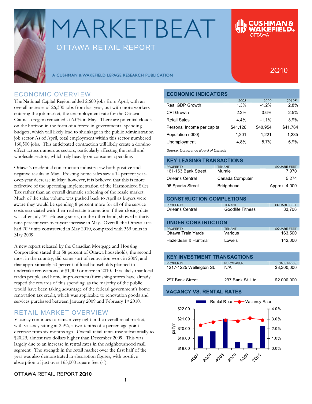 Ottawa Retail Report 2Q10 1 Ottawa Retail Report 2Q10