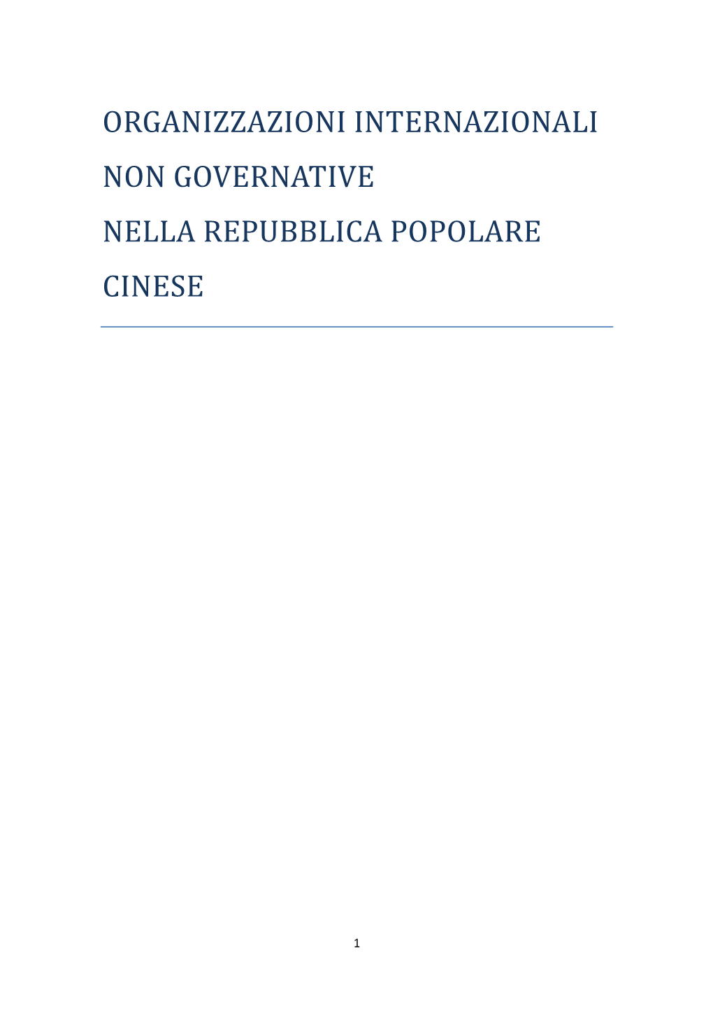 Organizzazioni Internazionali Non Governative Nella Repubblica Popolare Cinese