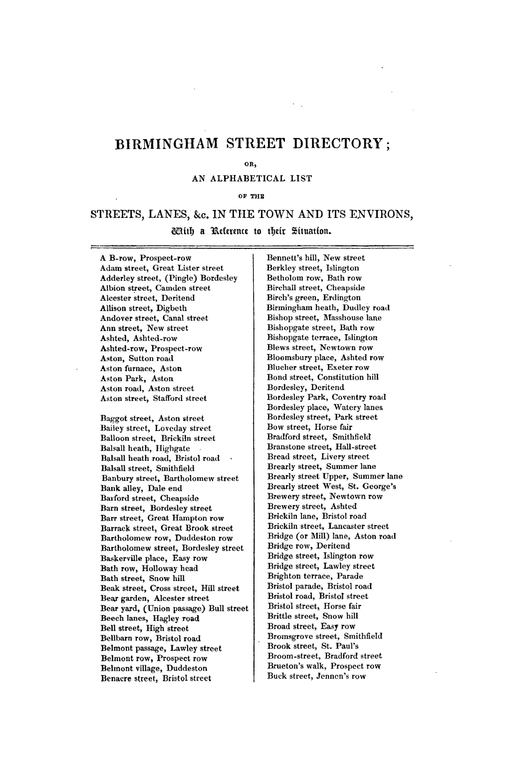 Birmingham Street Directory;