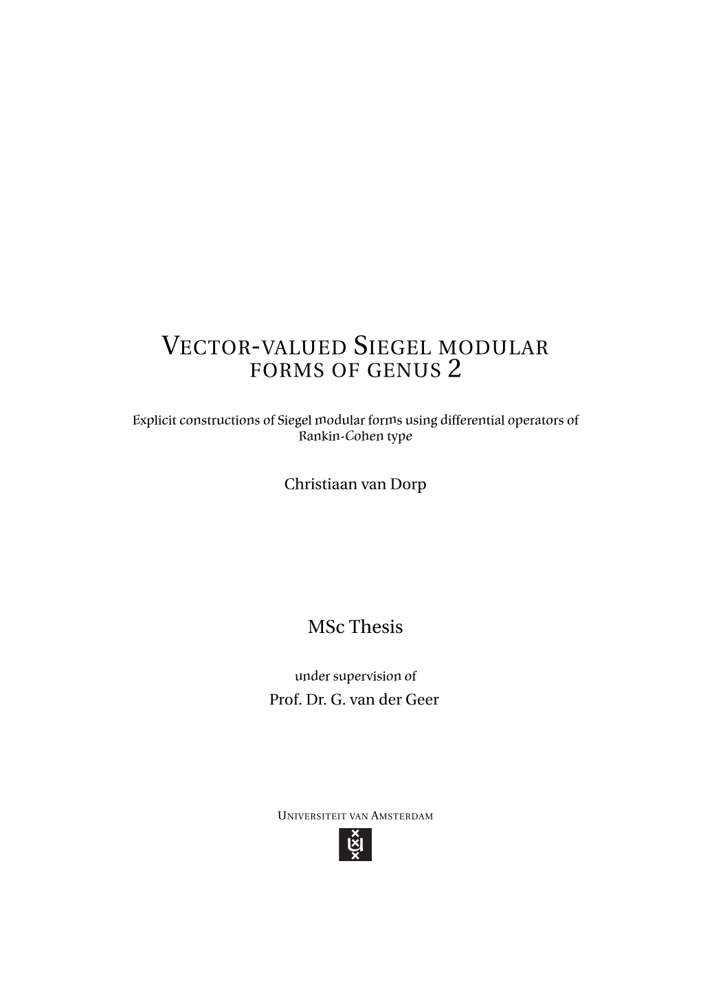 Vector-Valued Siegel Modular Forms of Genus 2