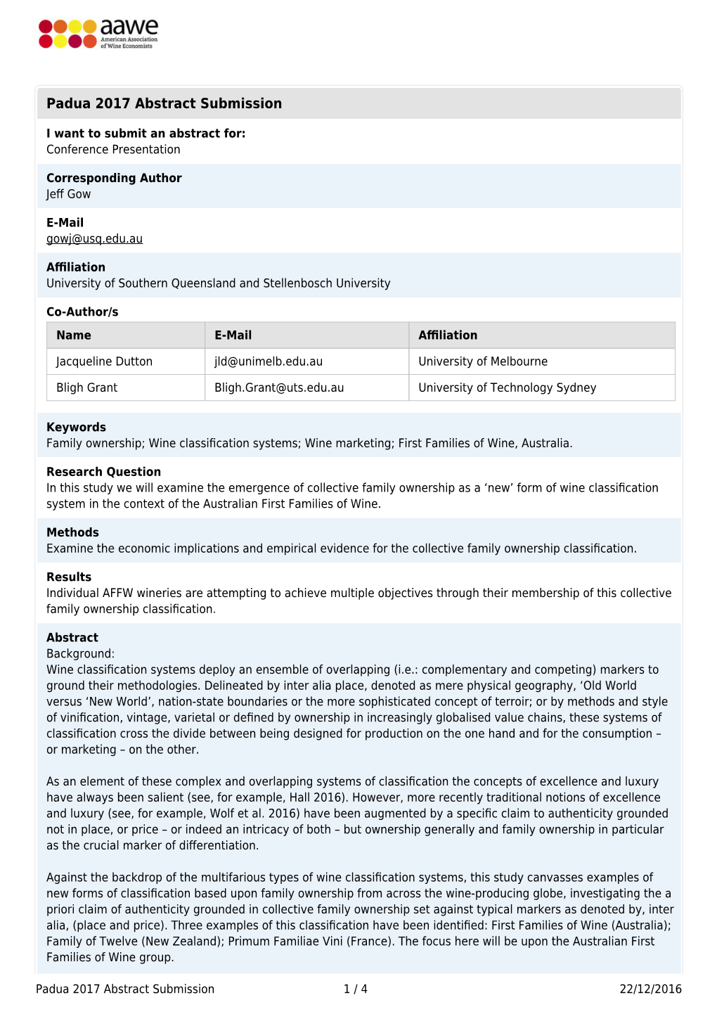 Padua 2017 Abstract Submission