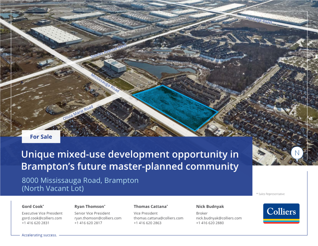 Unique Mixed-Use Development Opportunity in Brampton's Future