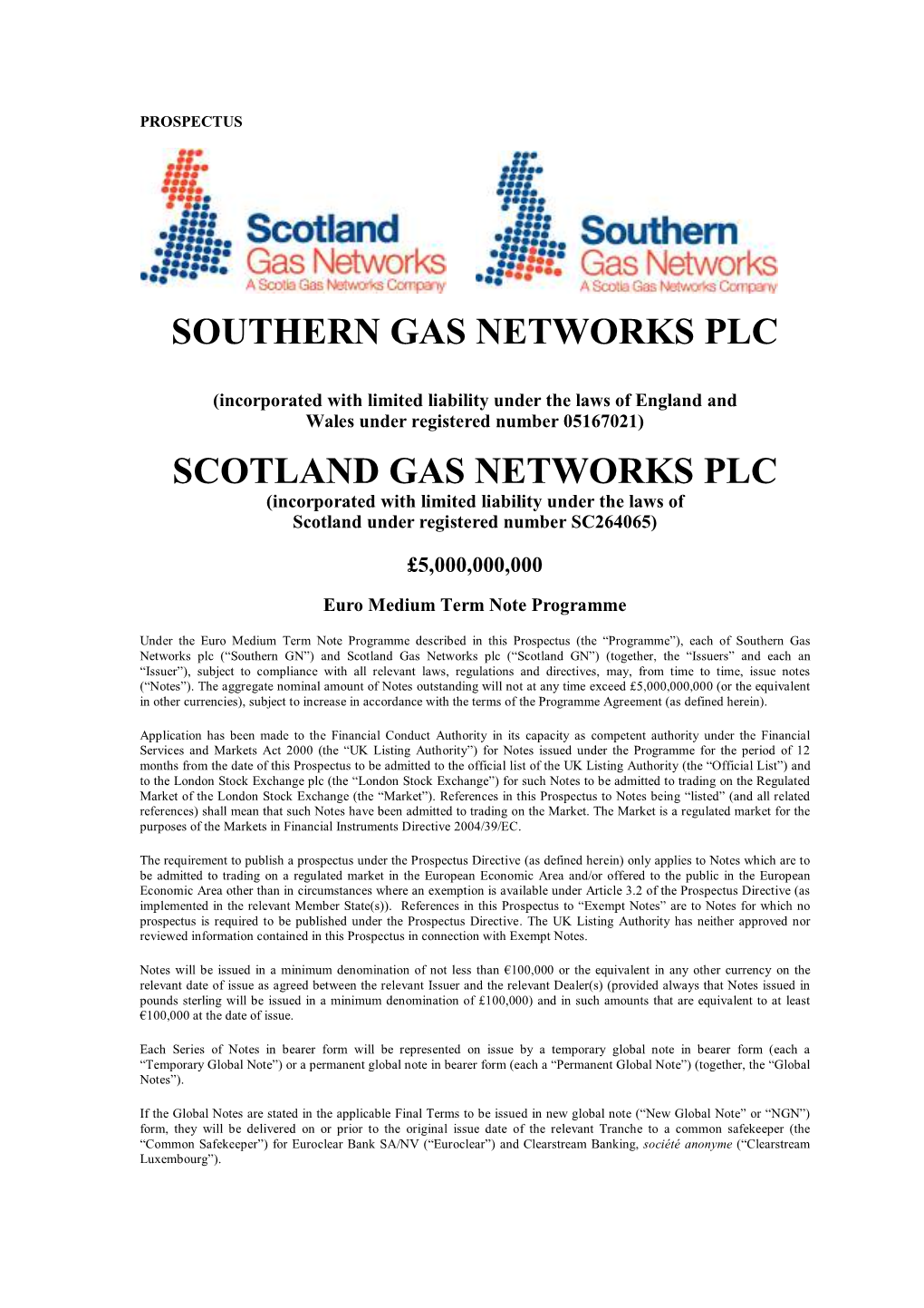 Southern Gas Networks Plc Scotland Gas