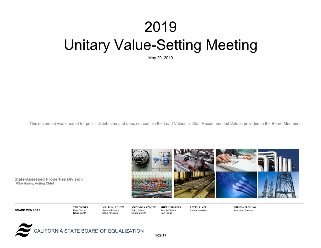 2019 Unitary Value-Setting Workbook