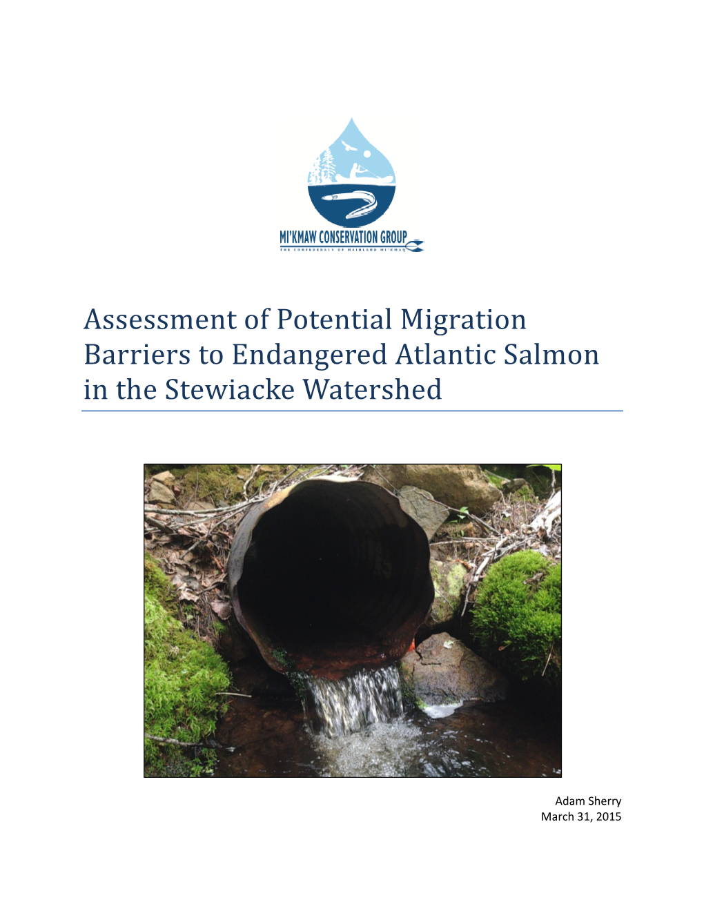 Assessment of Potential Migration Barriers to Endangered Atlantic Salmon in the Stewiacke Watershed March 1, 2015