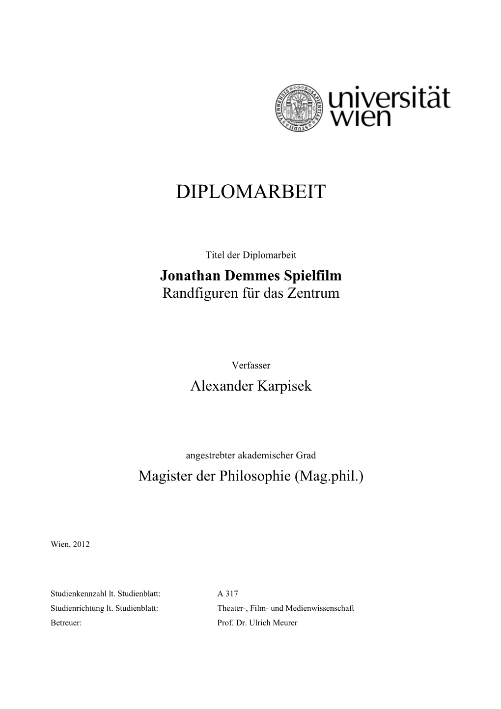 Diplomarbeit