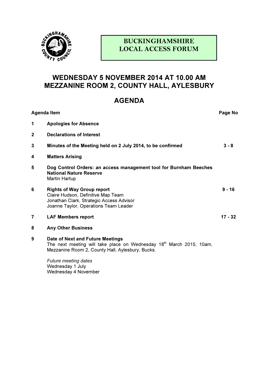 (Public Pack)Agenda Document for Buckinghamshire Local Access