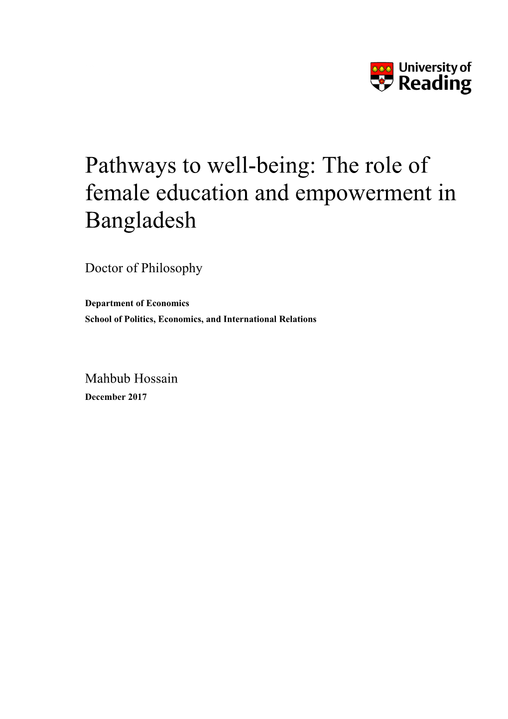 The Role of Female Education and Empowerment in Bangladesh