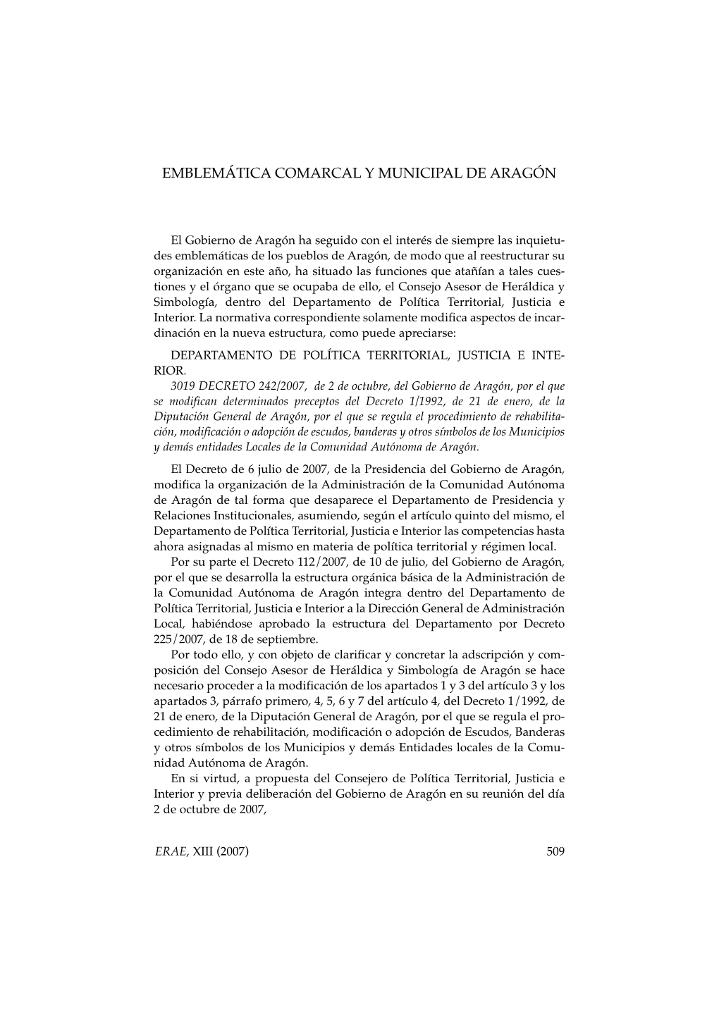 23. Emblemática Comarcal Y Municipal De Aragón