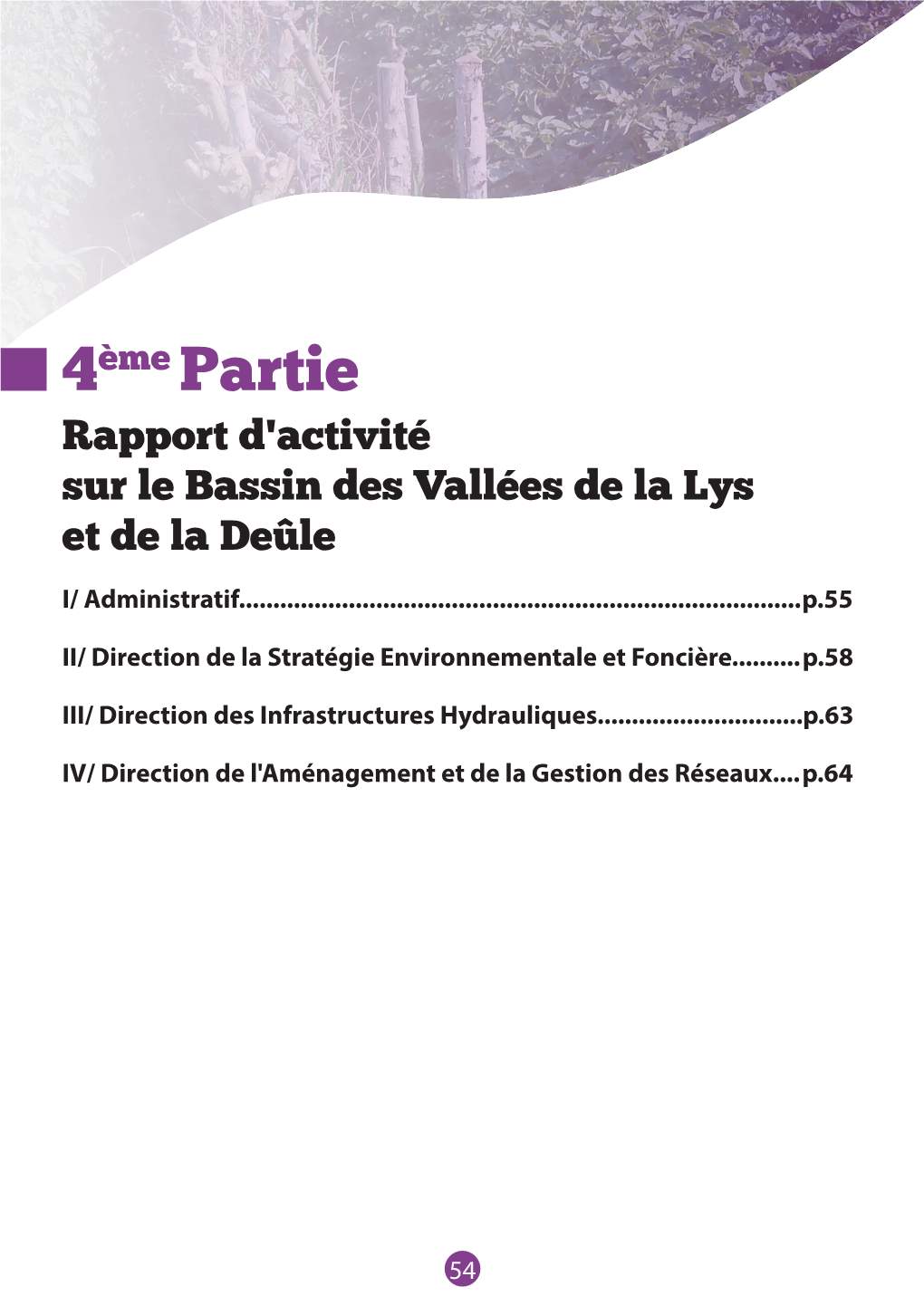 4Ème Partie Rapport D'activité Sur Le Bassin Des Vallées De La Lys Et De La Deûle