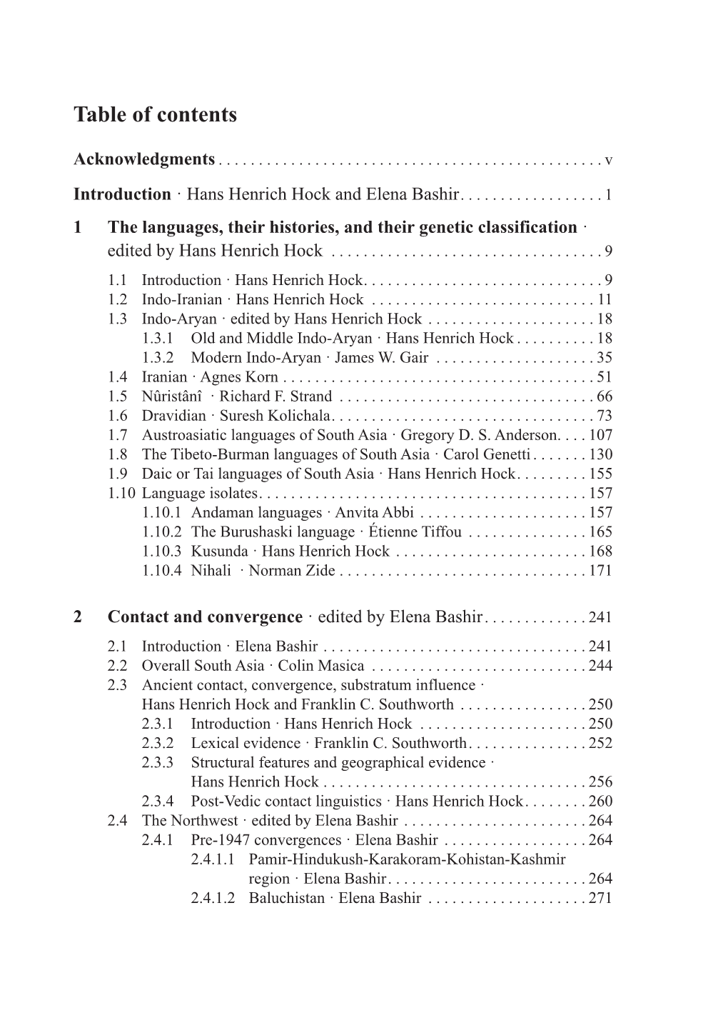 Table of Contents