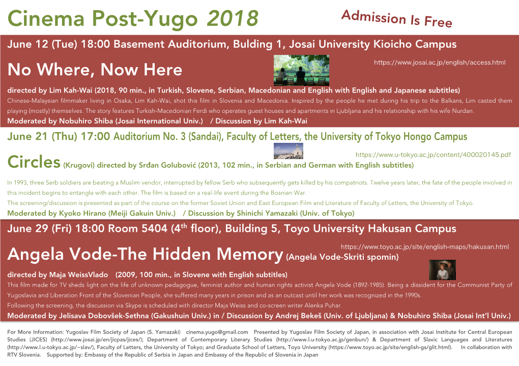 PDF with Details on Cinema Post-Yugo 2018