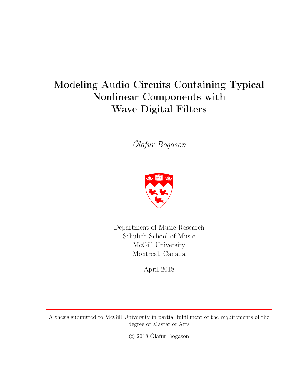 Modeling Audio Circuits Containing Typical Nonlinear Components with Wave Digital Filters