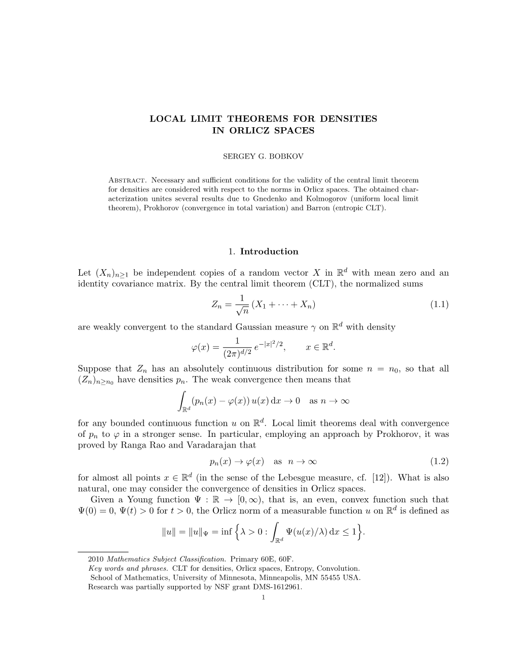 Local Limit Theorems for Densities in Orlicz Spaces