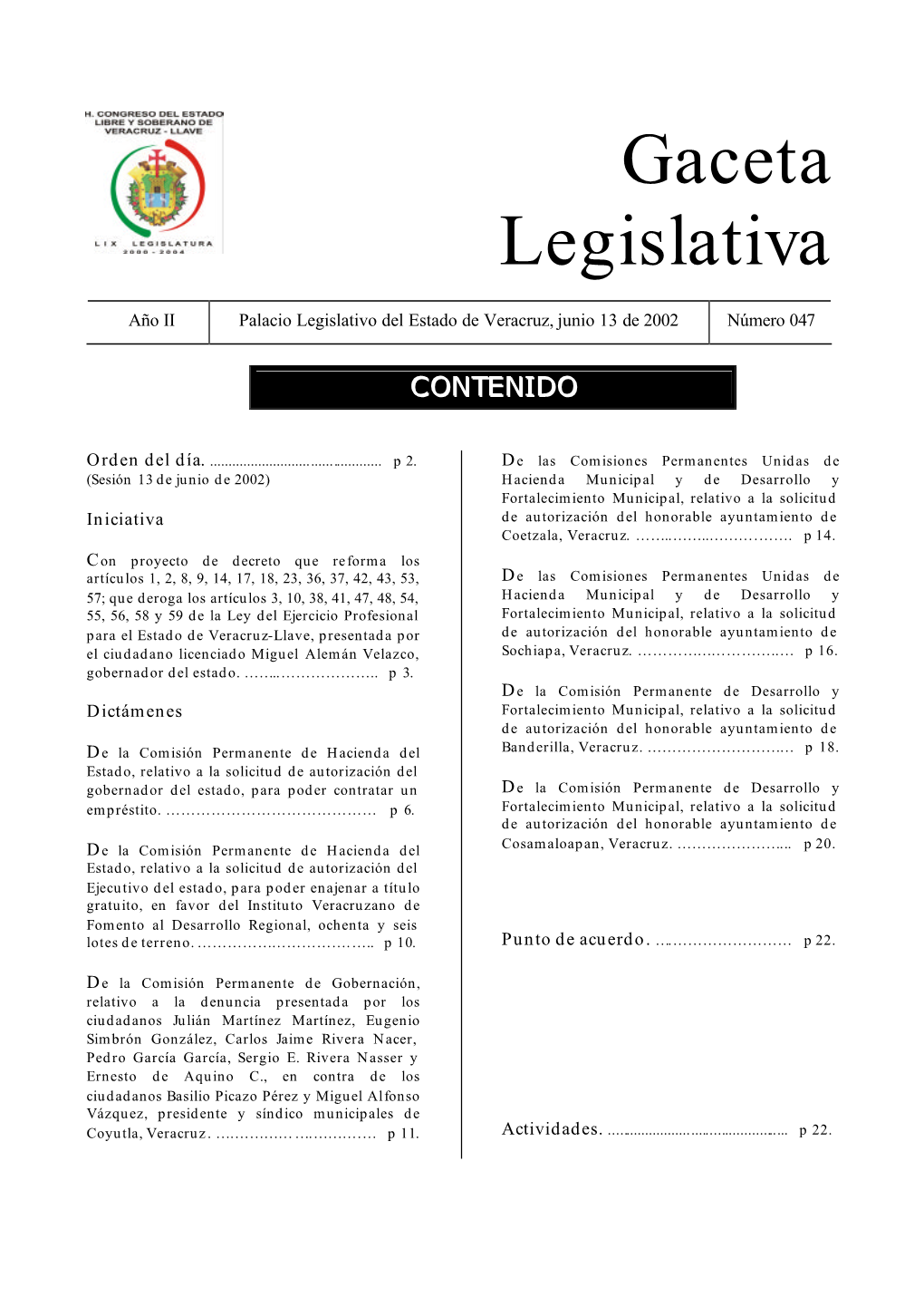 Gaceta Legislativa