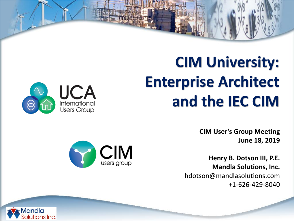 Enterprise Architect and the IEC CIM