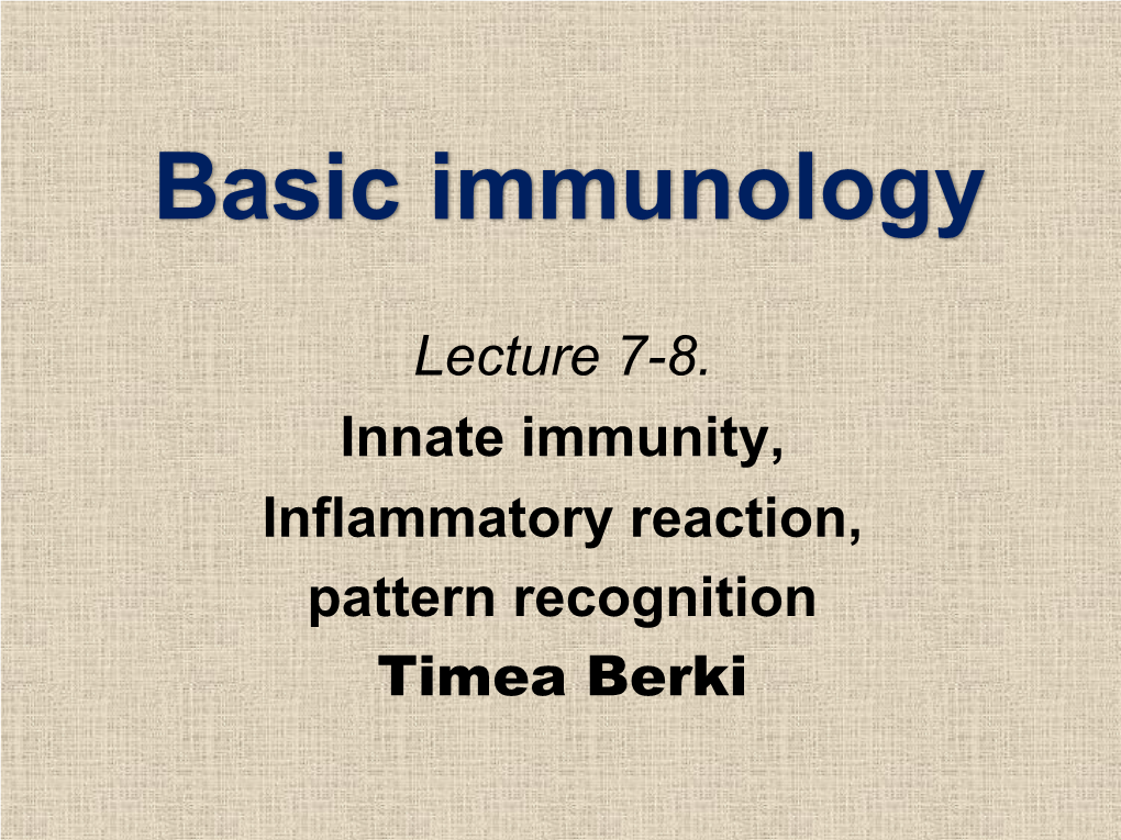 Basic Immunology