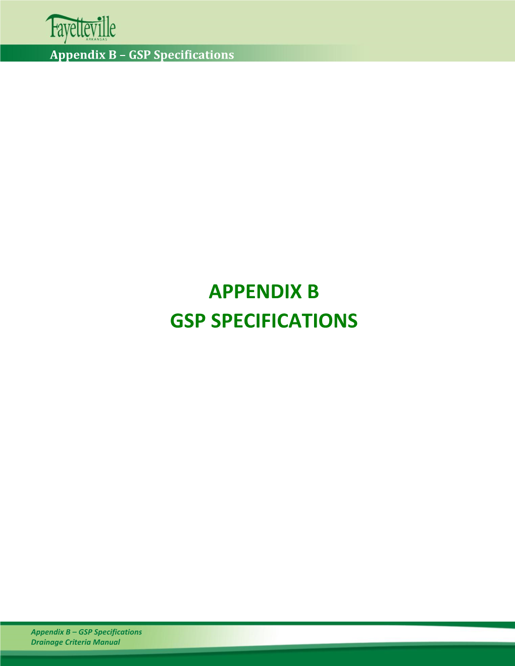 Appendix B Gsp Specifications