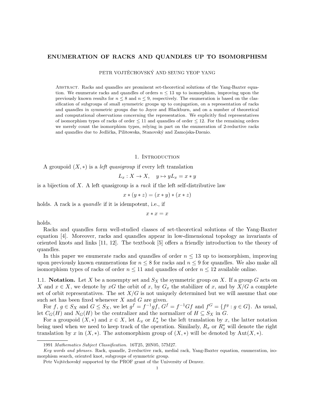 Enumeration of Racks and Quandles up to Isomorphism